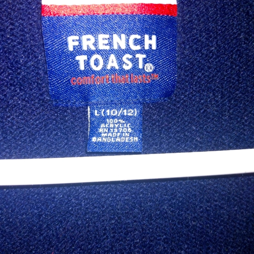 French toast cardigan sz 10/12 navy uniform